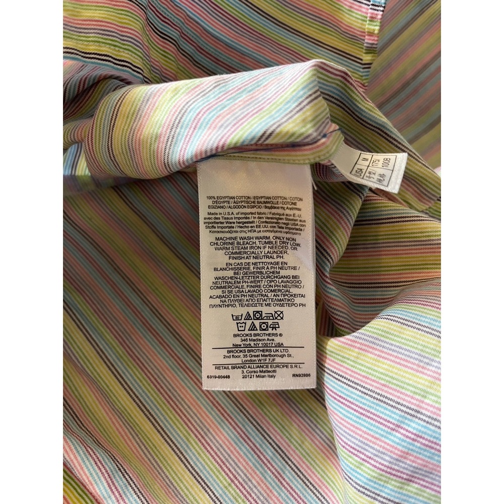 VTG Brooks Brothers Egyptian Cotton Made in USA Button Down Easter Pastels Med/L - Picture 4 of 7